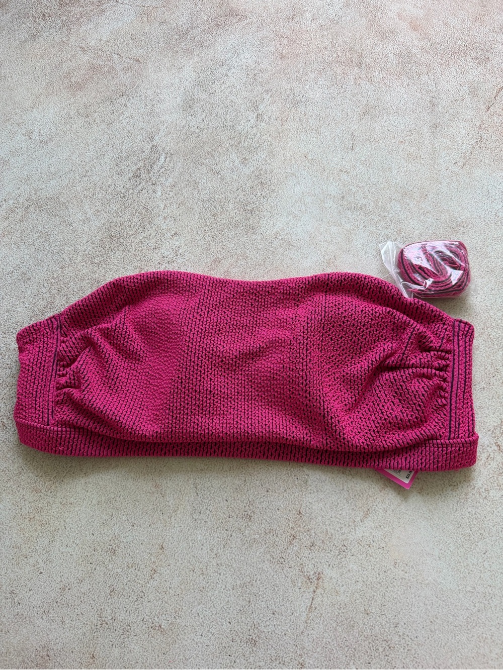 Tabitha Hot Pink Knit bandeau swimsuit top